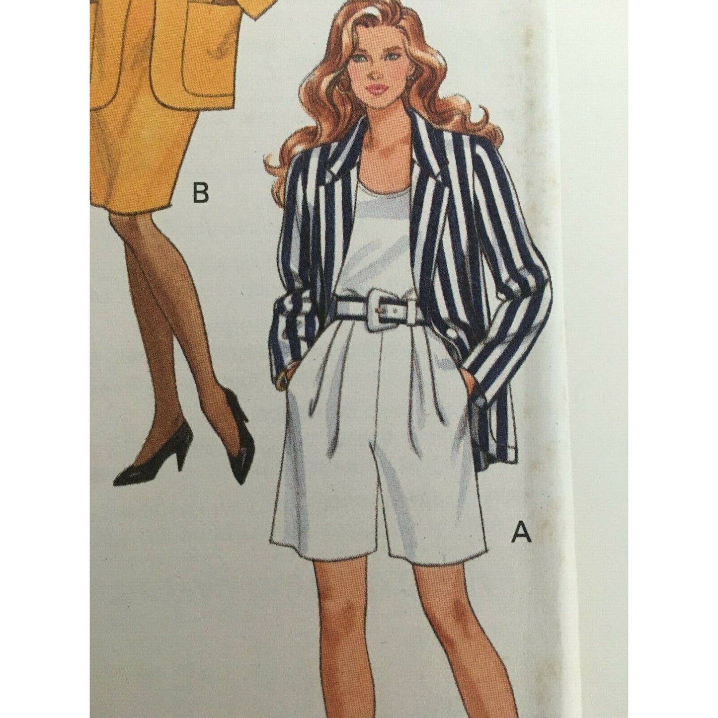 Butterick Sewing Pattern 6066 Work Jacket Top Skirt Shorts Career 6 8 10 Uncut