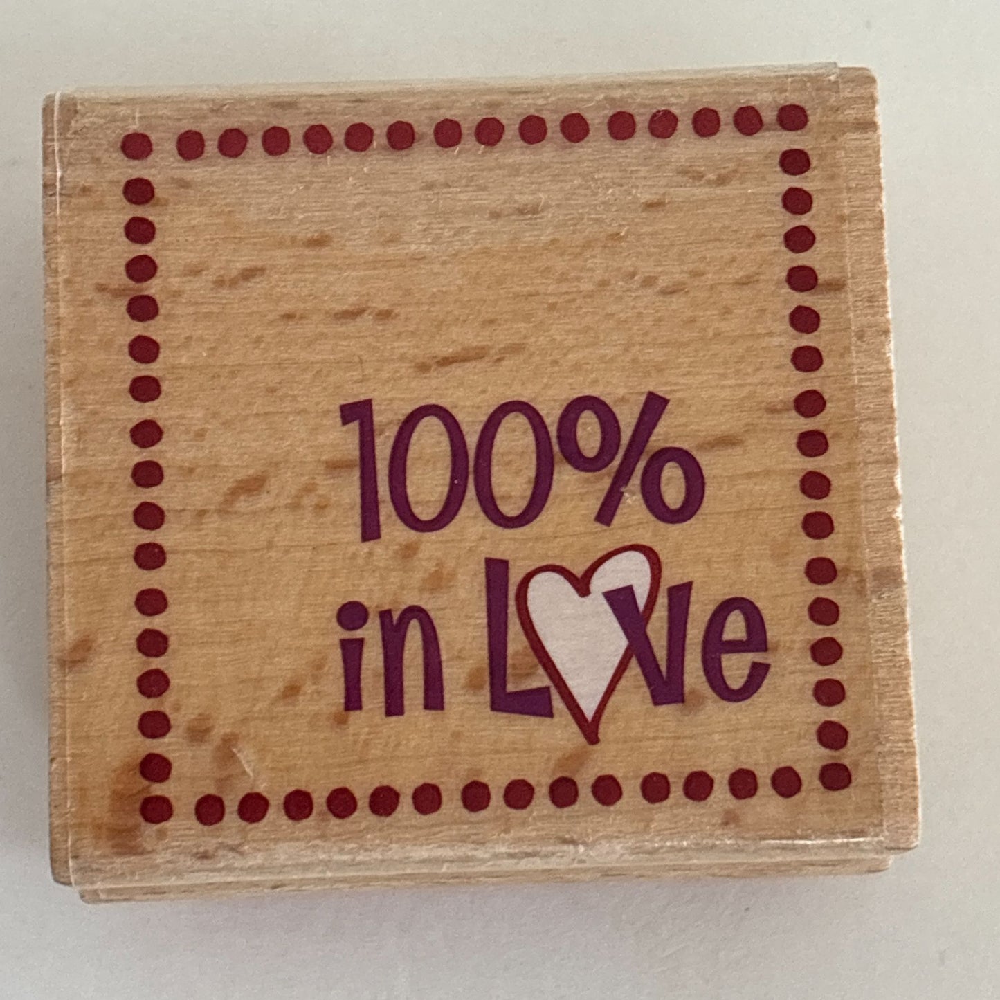 Hampton Art Studio G Rubber Stamp 100 Percent In Love Romantic Sentiment Craft Cardmaking