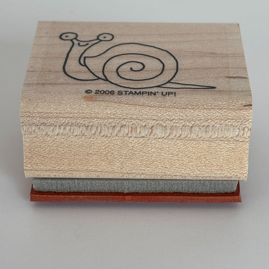 Stampin Up Wood Rubber Stamp Snail Mail Forest Animal Slow Smile Garden Nature