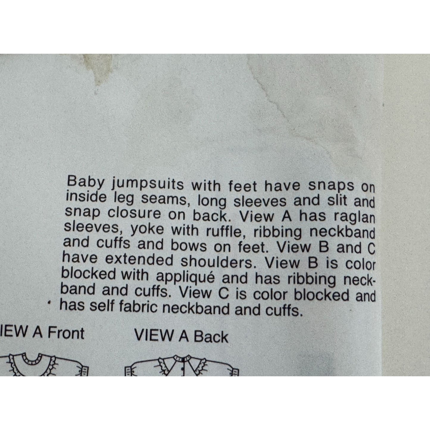 Kwik Sew Sewing Pattern 2296 Baby Jumpsuits Rompers Snaps Newborn to 18M Uncut