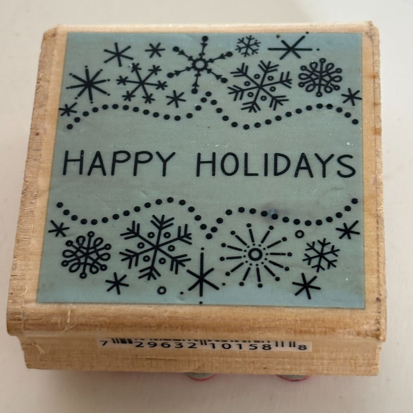 Studio G Rubber Stamp Happy Holidays Christmas Card Making Greeting Words Snow