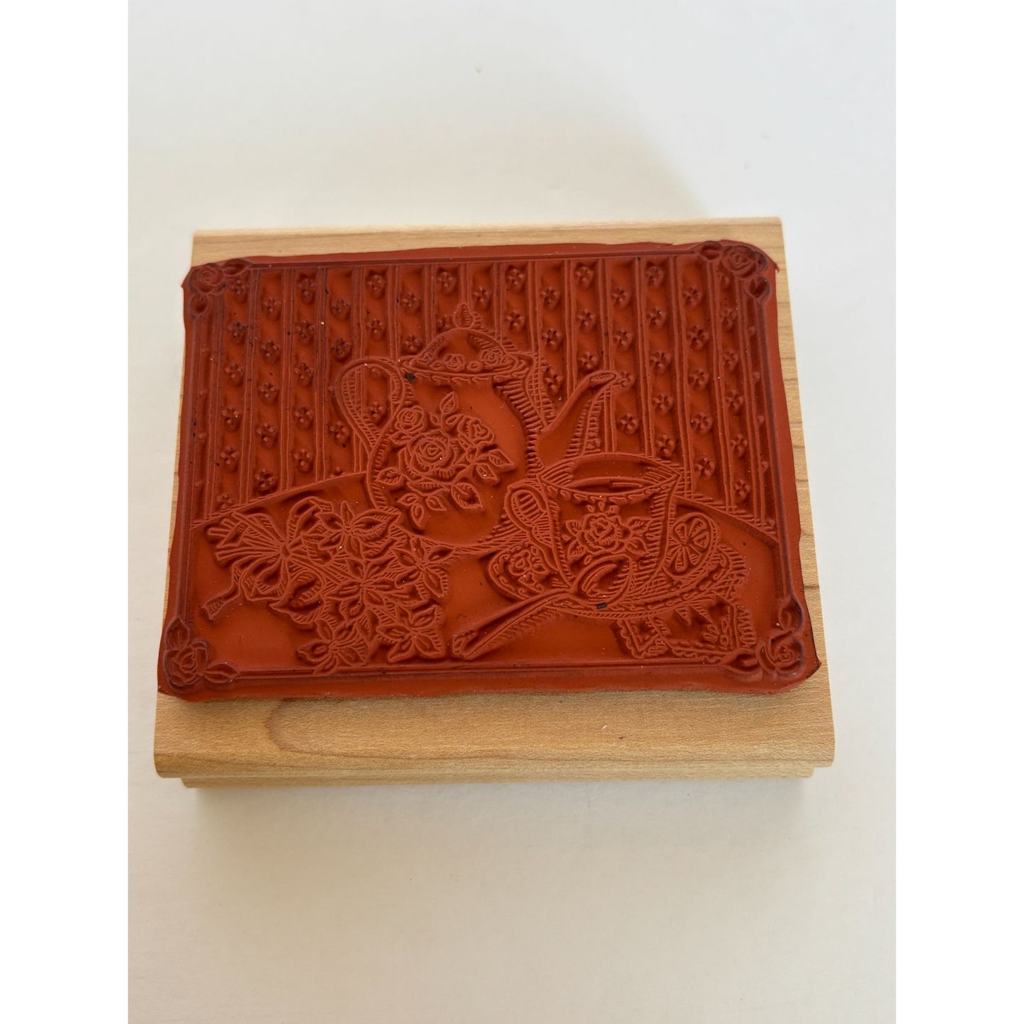 Stampin Up Wood Rubber Stamp Teapot Teacup Tea Set Tea Party Invitation Friends