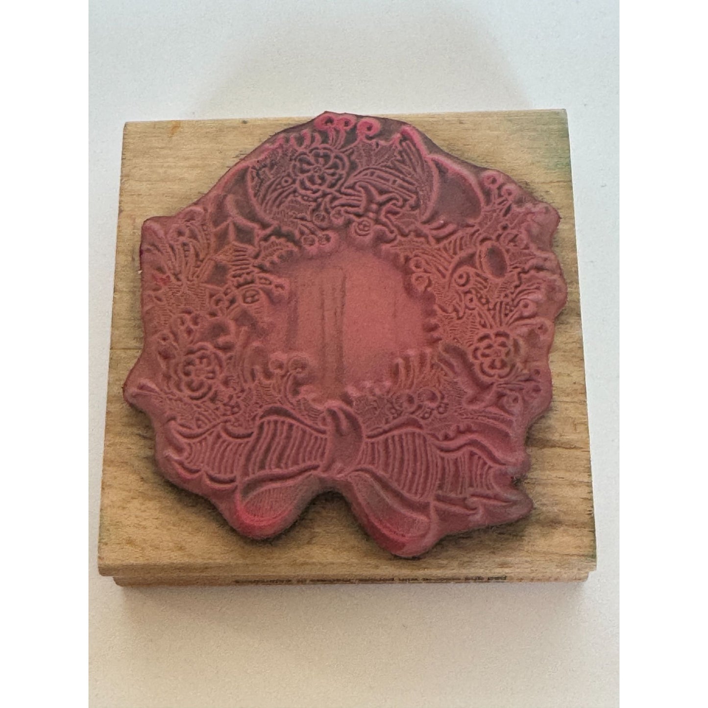 Hampton Art Rubber Stamp Victorian Toy Wreath Christmas Card Making Holidays