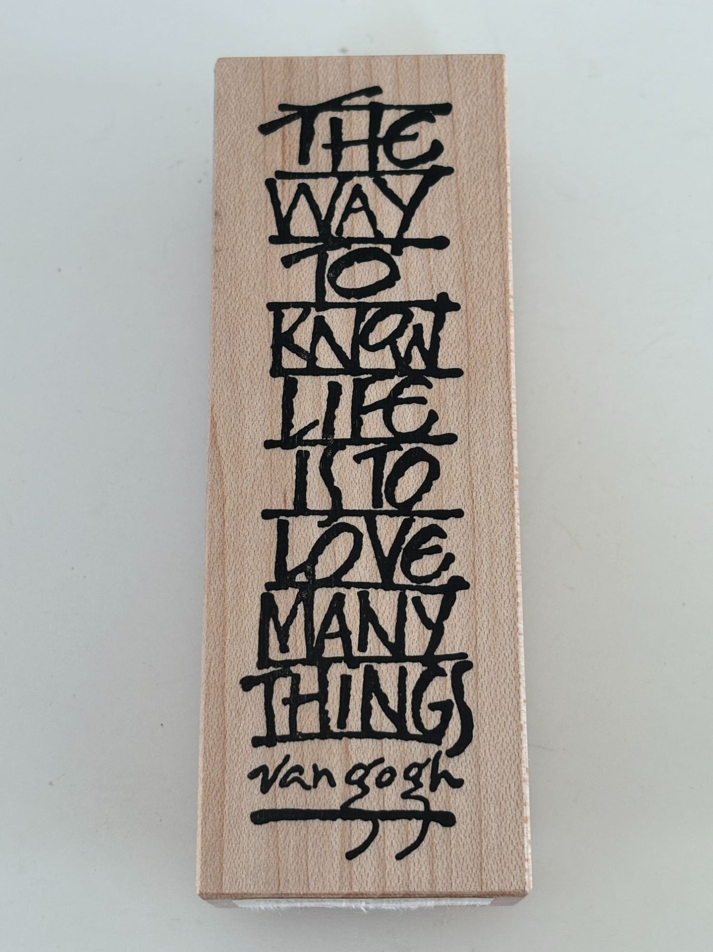 Wordsworth Rubber Stamp Vincent Van Gogh Quote Words Vertical Artfully Scribed
