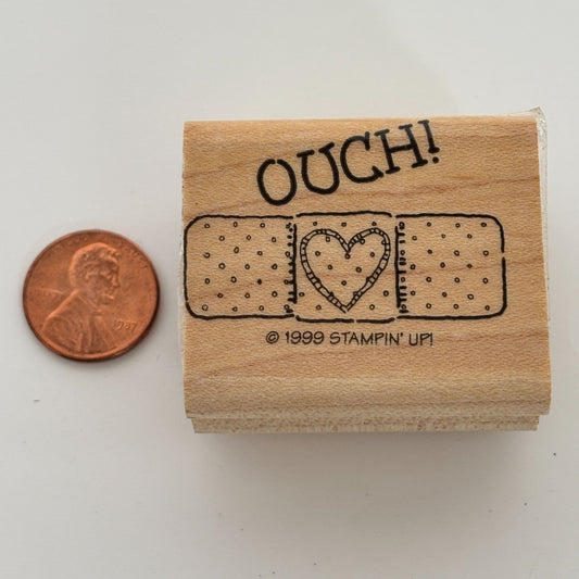 Stampin Up Rubber Stamp Get Well Cardmaking Sentiment Bandage Ouch Nurse Doctor Care Package