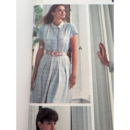 Butterick Sewing Pattern 3153 Shirt Skirt Outfit Sz 16 Easy 1980s Cinched Waist