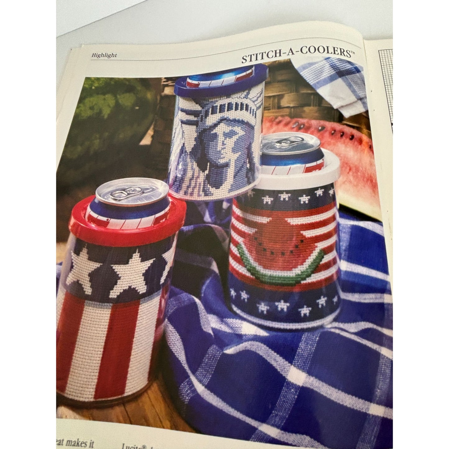 For The Love Of Cross Stitch Magazine July 1992 Patriotic Teddy Bears Strawberry