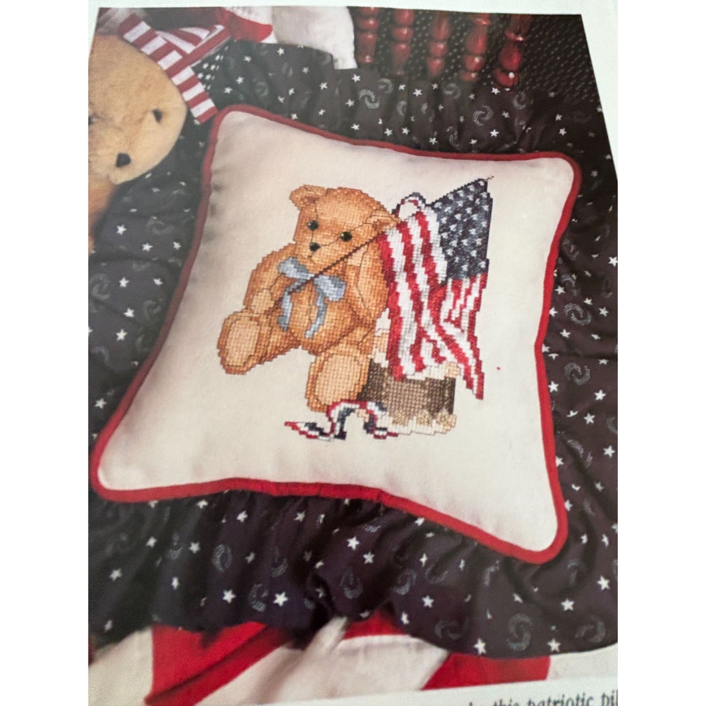 For The Love Of Cross Stitch Magazine July 1992 Patriotic Teddy Bears Strawberry