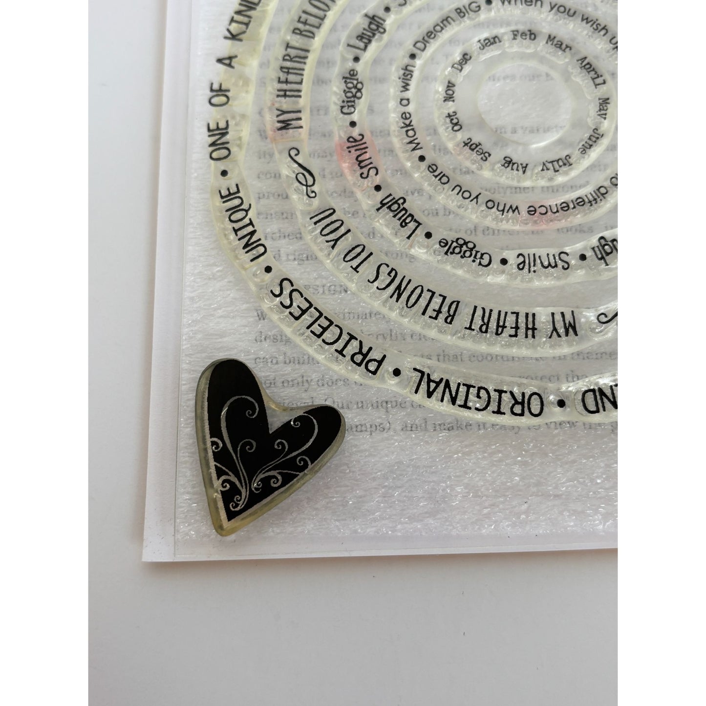 CTMH My Acrylix Acrylic Stamp Set Free Spirit Sunshine Summer Sentiment Circles