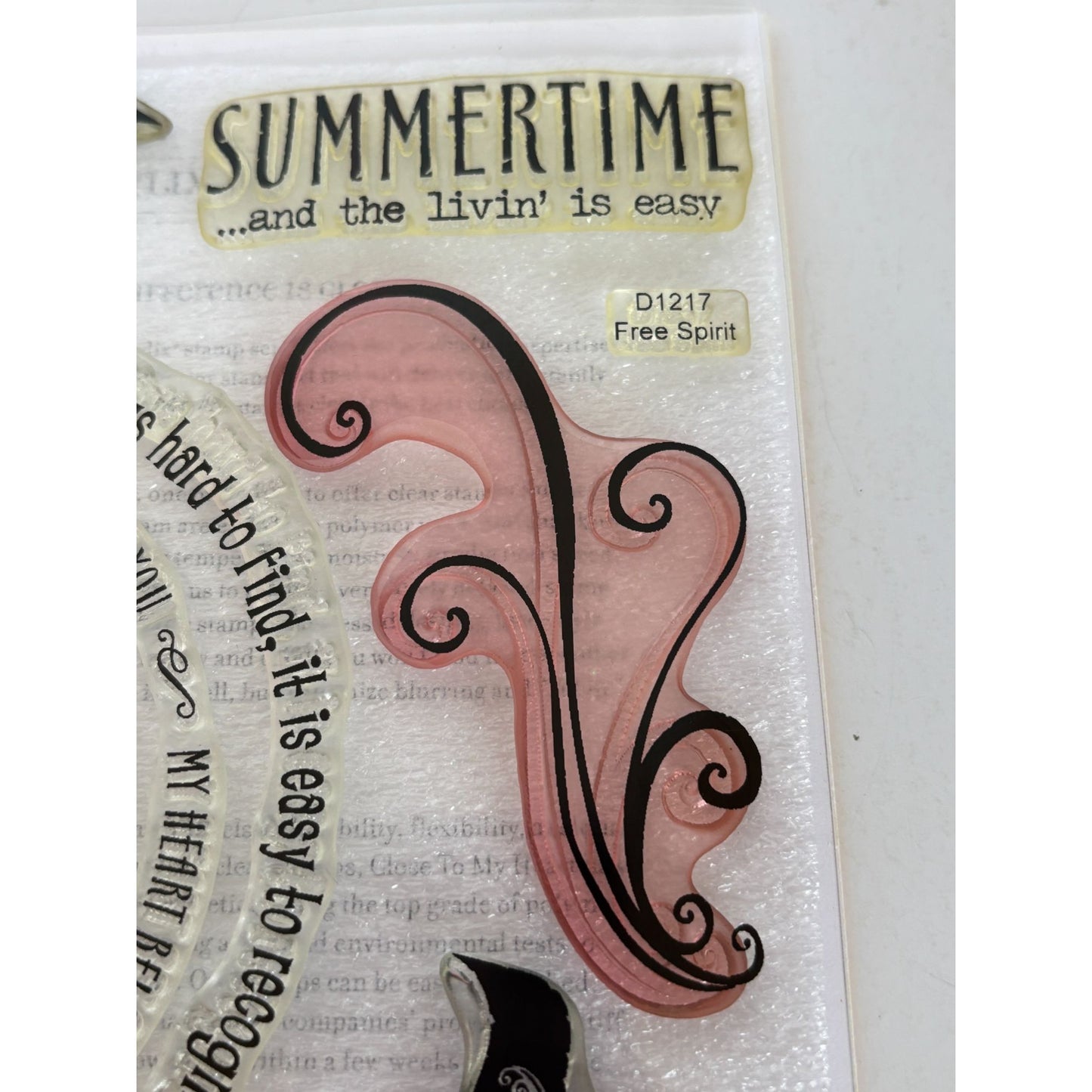 CTMH My Acrylix Acrylic Stamp Set Free Spirit Sunshine Summer Sentiment Circles