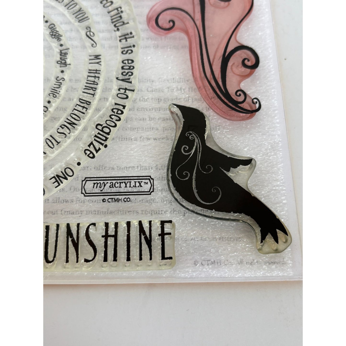 CTMH My Acrylix Acrylic Stamp Set Free Spirit Sunshine Summer Sentiment Circles
