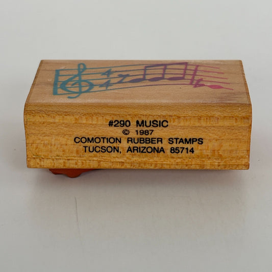 Comotion Rubber Stamp Musical Notes Music Musician Card Making Wood Mounted 290