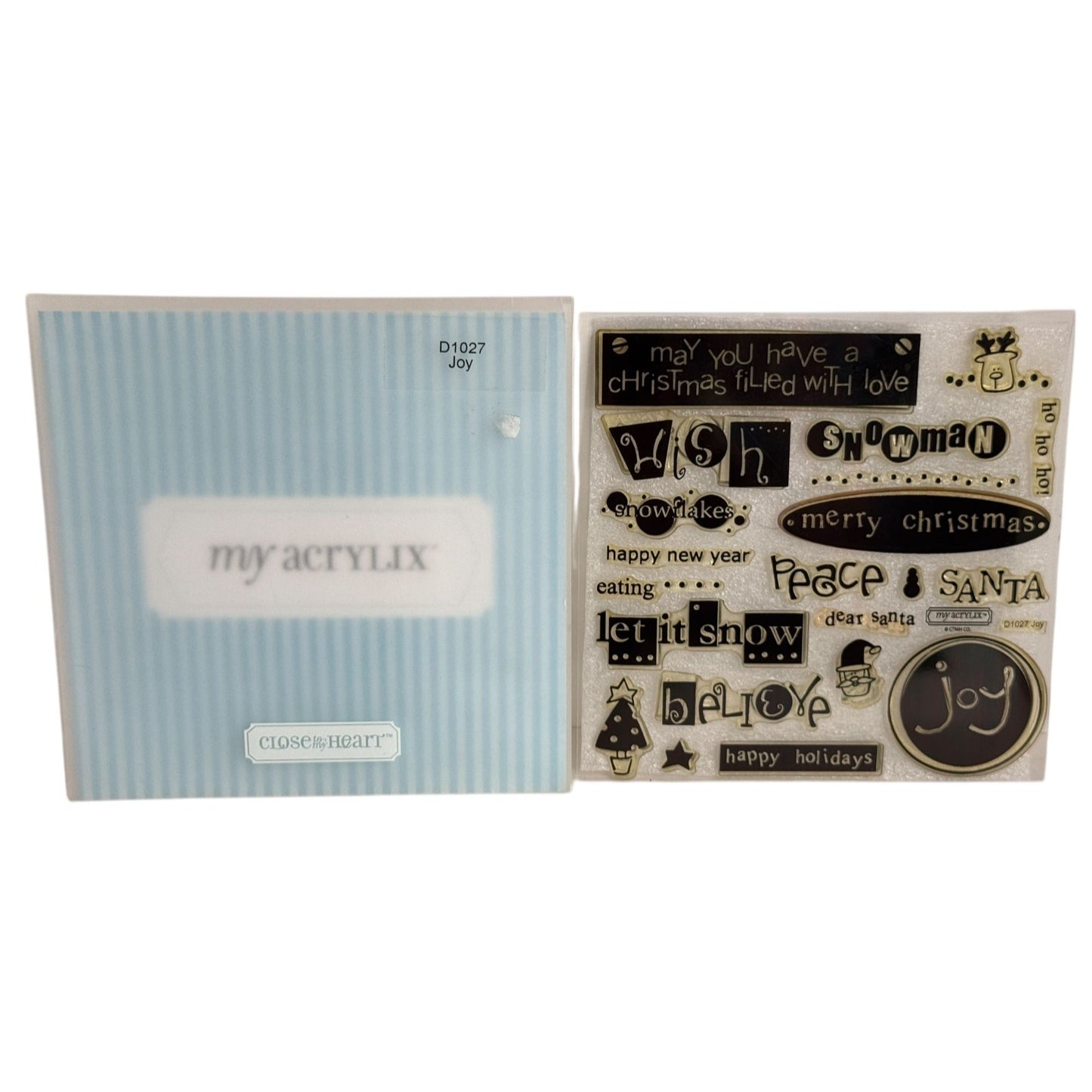 CTMH My Acrylix Clear Stamp Set Joy Christmas Card Making Dear Santa Believe