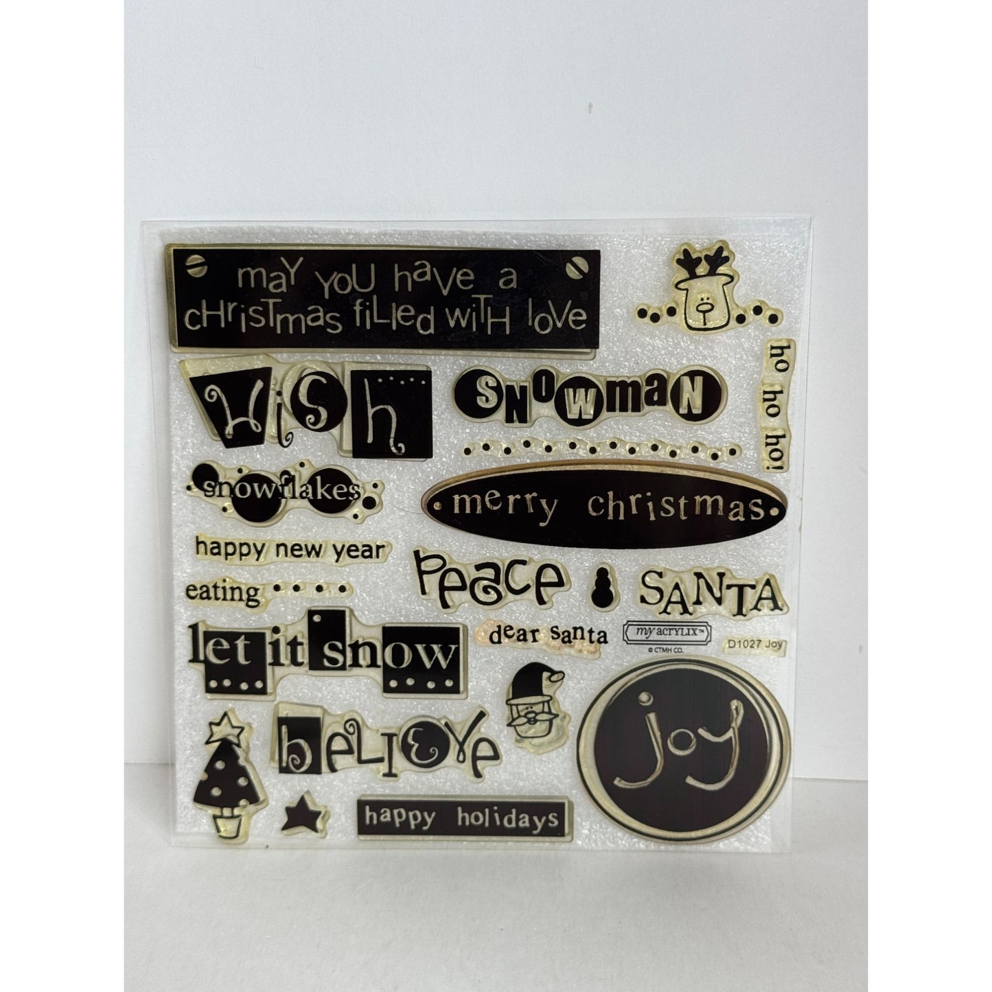 CTMH My Acrylix Clear Stamp Set Joy Christmas Card Making Dear Santa Believe