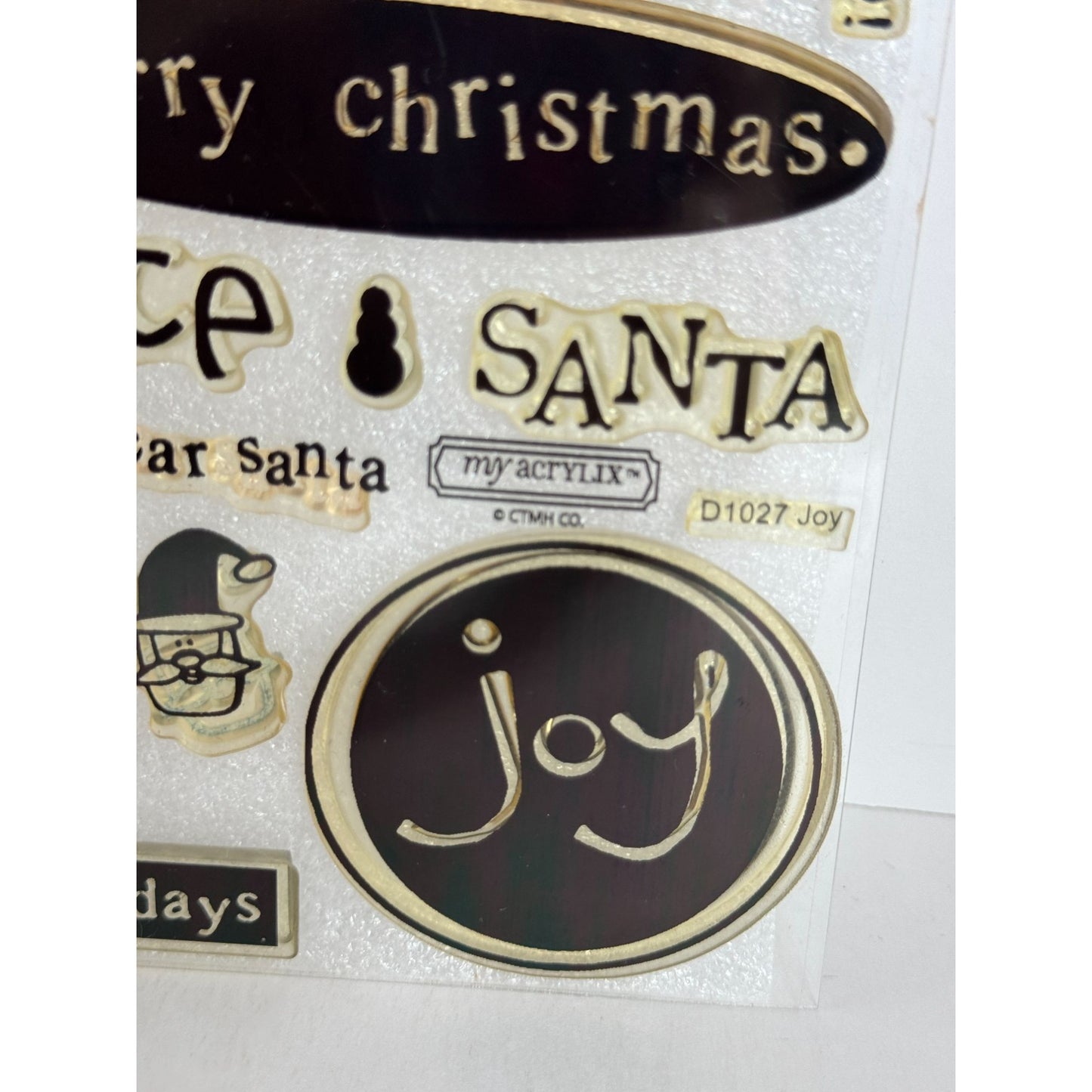CTMH My Acrylix Clear Stamp Set Joy Christmas Card Making Dear Santa Believe