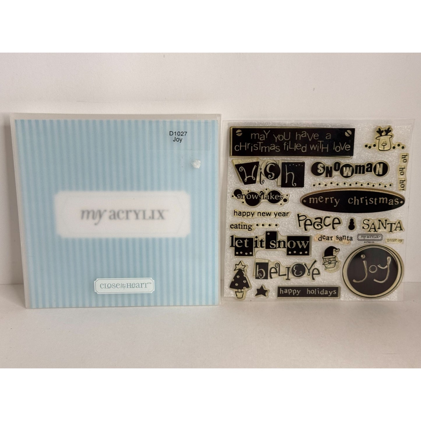 CTMH My Acrylix Clear Stamp Set Joy Christmas Card Making Dear Santa Believe