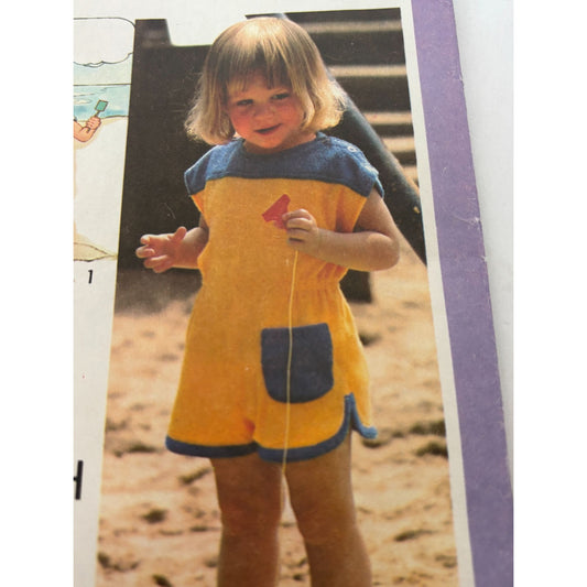 Simplicity Sewing Pattern 9397 Toddlers Jumpsuit 2T 3T Summer Outfit 1980 Uncut