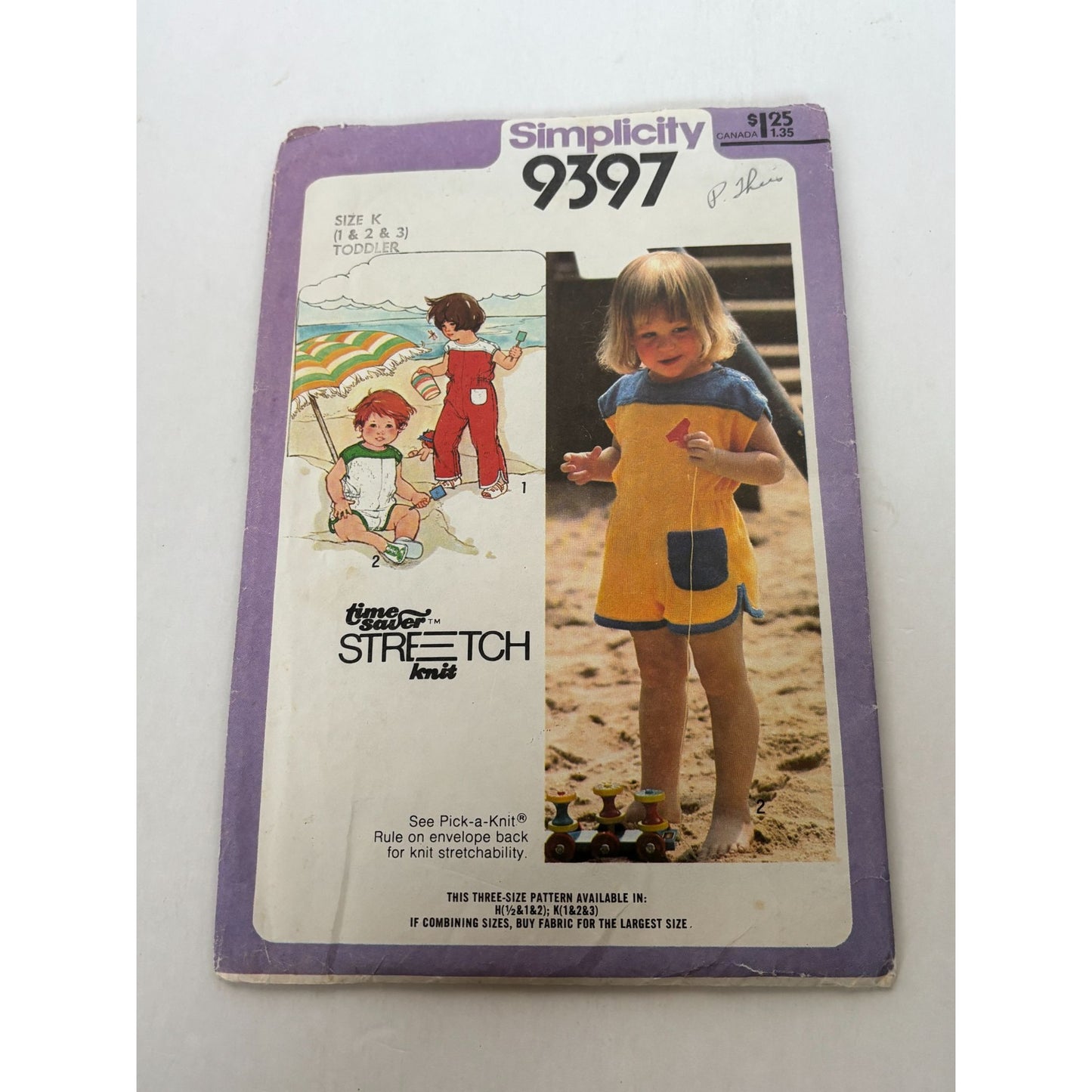 Simplicity Sewing Pattern 9397 Toddlers Jumpsuit 2T 3T Summer Outfit 1980 Uncut