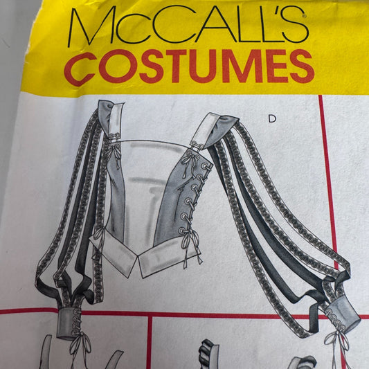 McCalls Sewing Pattern 4107 Renaissance Corset Top Peasant Blouse Costume 14-20 Uncut