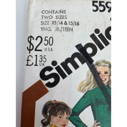 Simplicity Sewing Pattern 5598 Young Junior Teen Cheerleader Skating Costumes UC