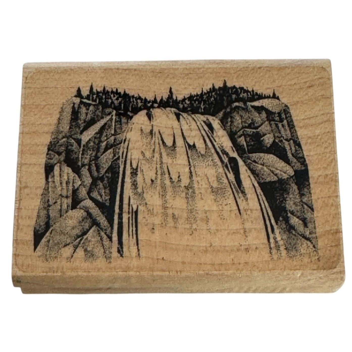 Stampscapes Rubber Stamp Gushing Falls Waterfall Nature Outdoors Landscape 042E