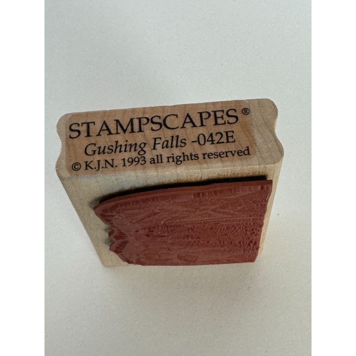 Stampscapes Rubber Stamp Gushing Falls Waterfall Nature Outdoors Landscape 042E