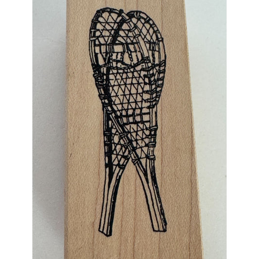 Stampa Rosa Rubber Stamp Snowshoes Snow Winter Sport Hiking Trekking Nature