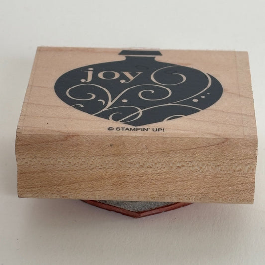 Stampin Up Rubber Stamp Joy Christmas Ornament Winter Holidays Card Making Craft