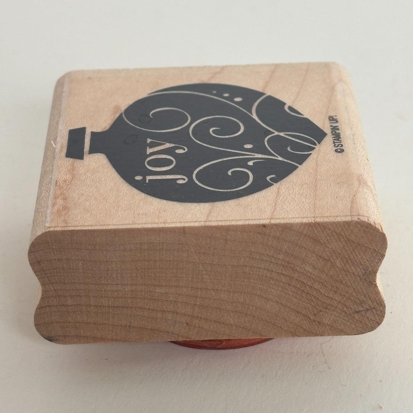 Stampin Up Rubber Stamp Joy Christmas Ornament Winter Holidays Card Making Craft