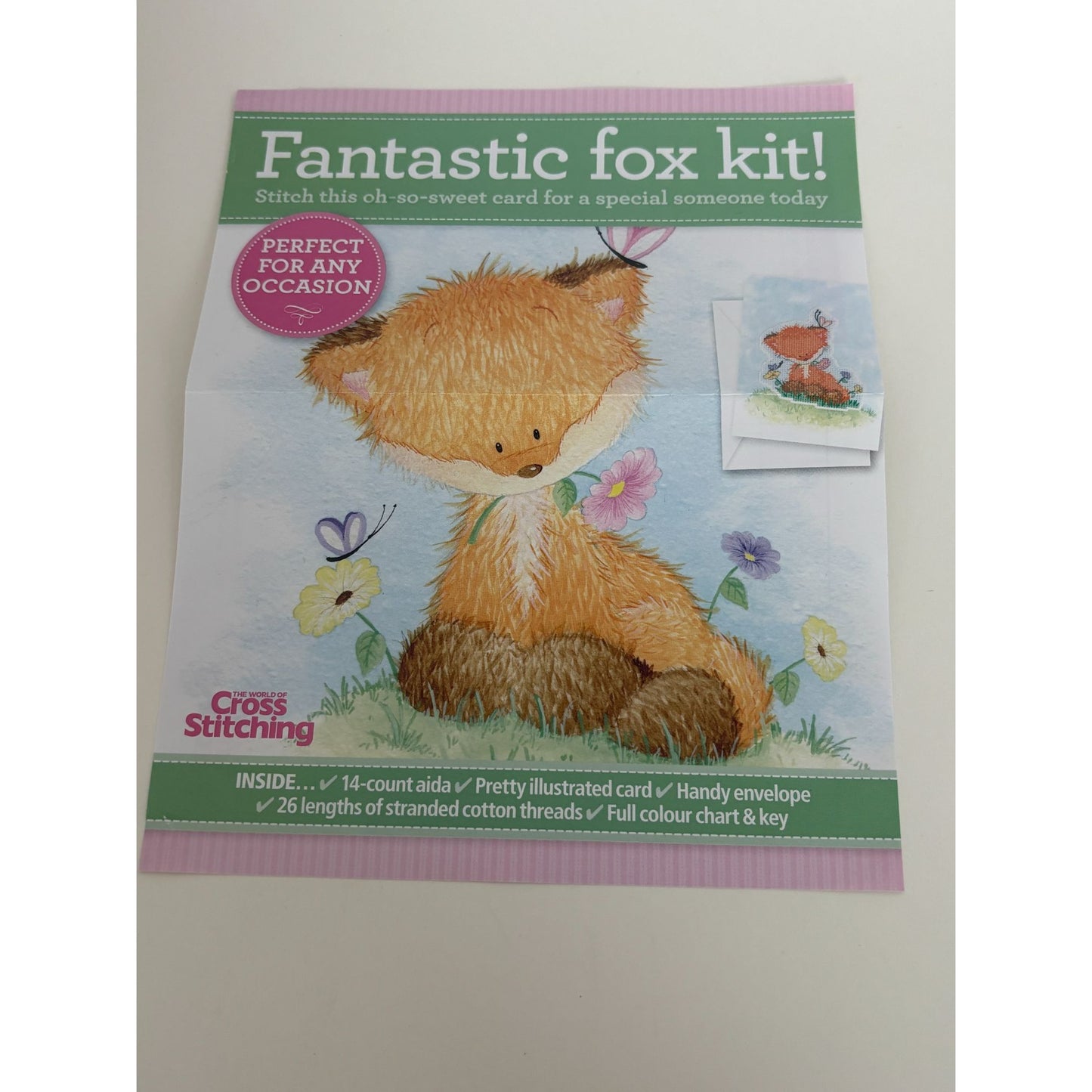 The World of Cross Stitching Cross Stitch Kit Greeting Card Fantastic Fox Animal