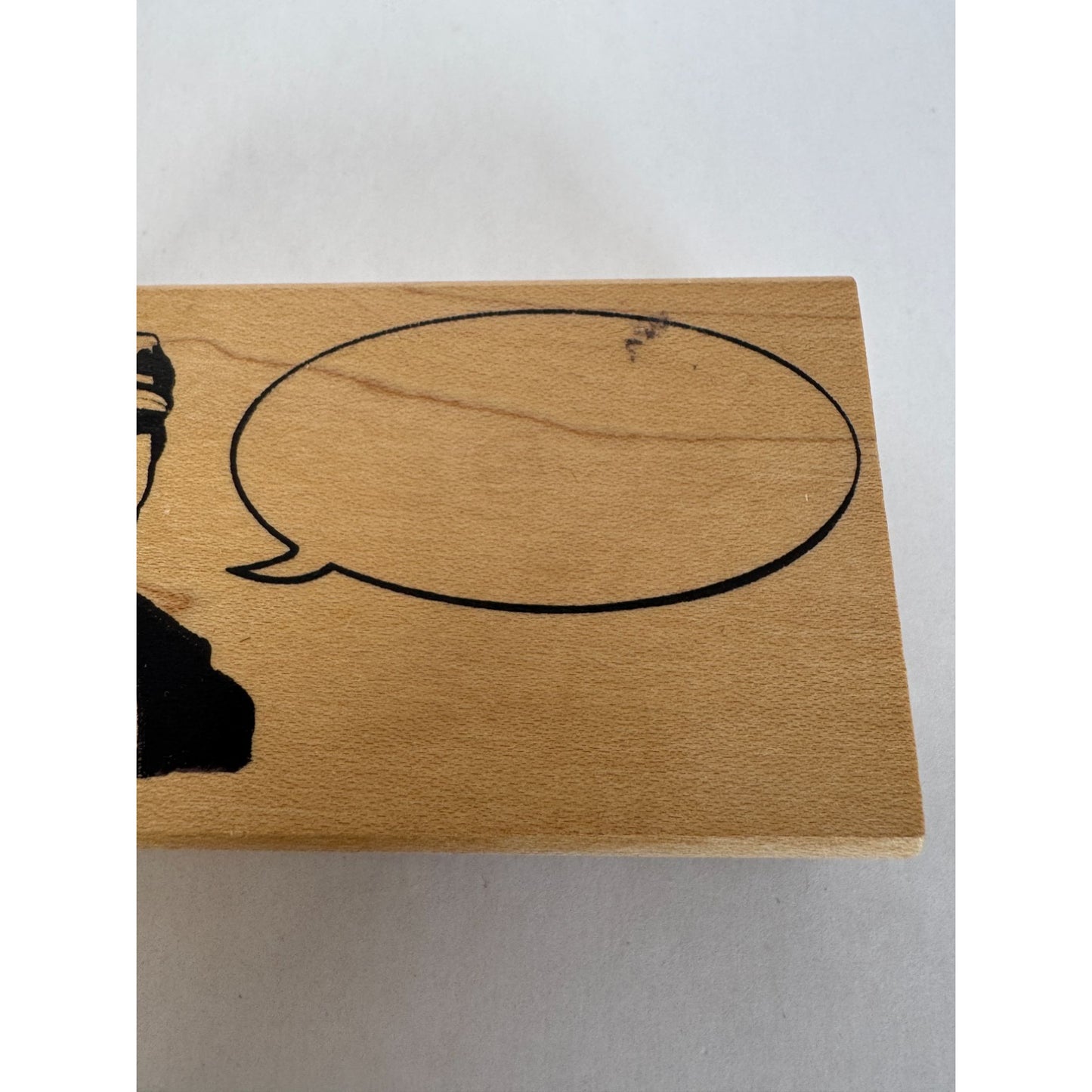 Classic Status Rubber Stamp Speech Bubble Retro Man in Hat Speech Thought Talk