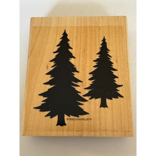Stampin Up Rubber Stamp Evergreen Pine Tree Silhouette Christmas Card Making Big