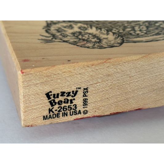 PSX Rubber Stamp Easter Teddy Bear Chicks Bird Nest Fuzzy Bear Cardmaking Craft