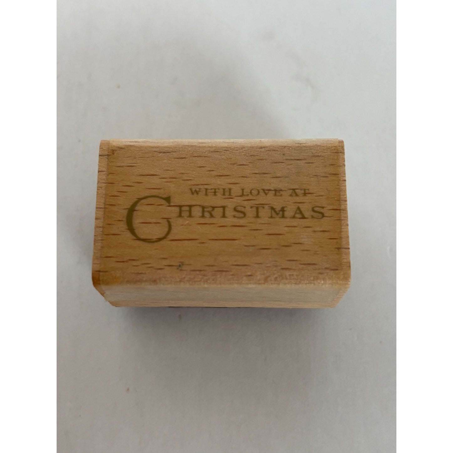 Anna Griffin Rubber Stamp With Love at Christmas Gift Tag Card Making Words Wood