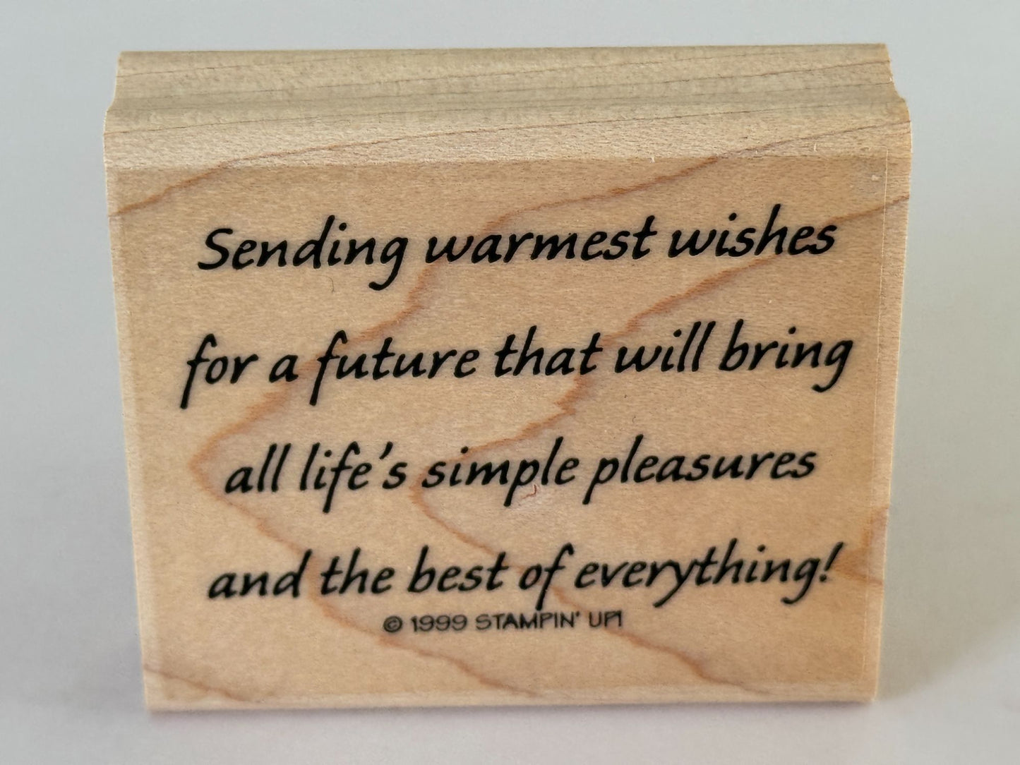 Stampin Up Rubber Stamp Wedding Card Making Words Sentiment Send Warmest Wishes
