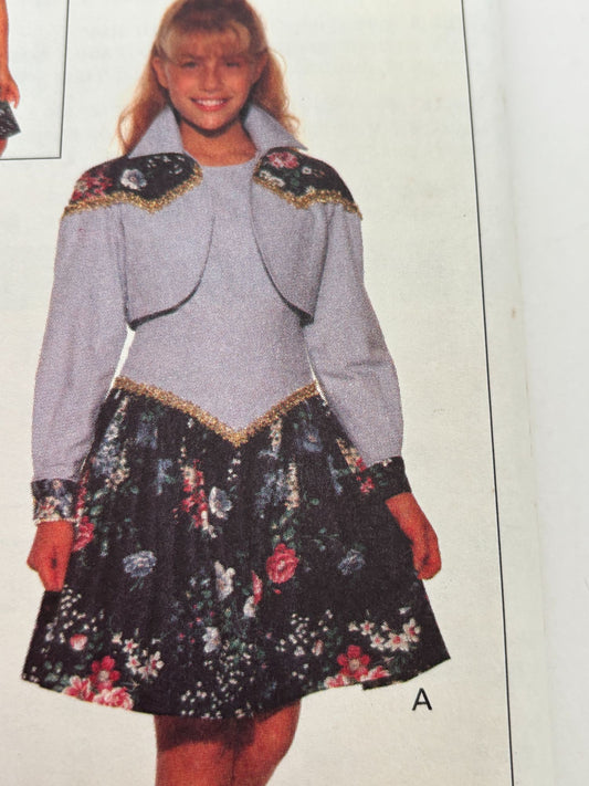 Butterick Sewing Pattern 6602 Girls Party Dress Tiered Ruffles Easy 12 14 Uncut