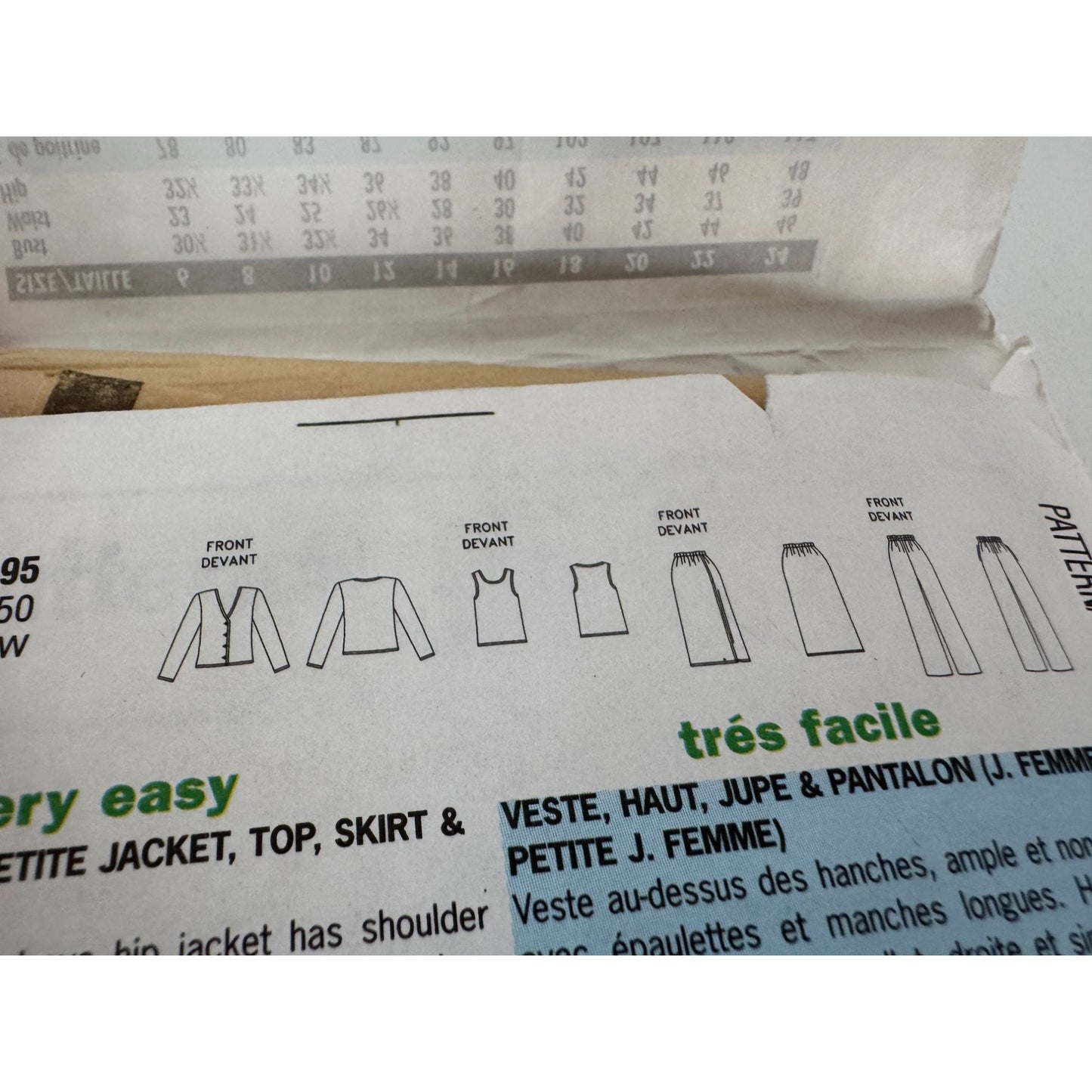 Butterick Sewing Pattern 3141 Misses Jacket Top Shirt Skirt Pants 12 14 16 Uncut