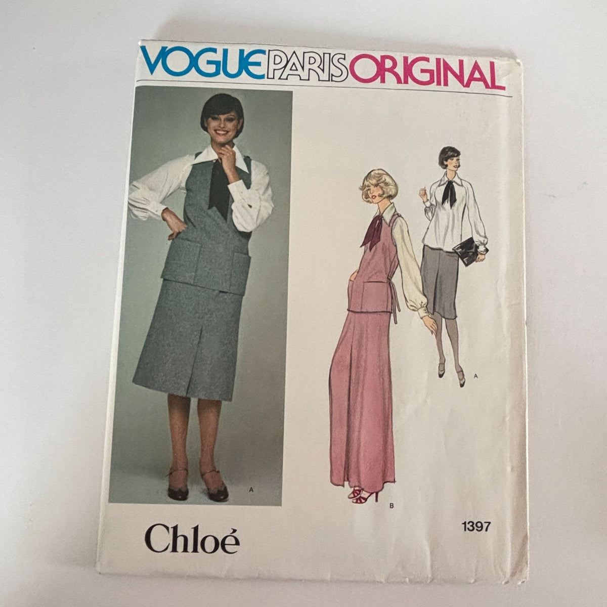Vogue Paris Original Sewing Pattern 1397 Chloe 1970s Designer Top Skirt 12 Uncut Romantic