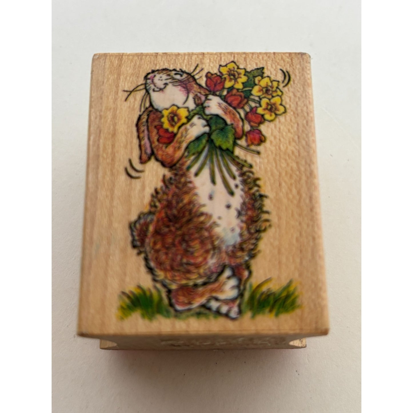 All Night Media Rubber Stamp Blissful Bunny Flower Animal Friendship Card Making