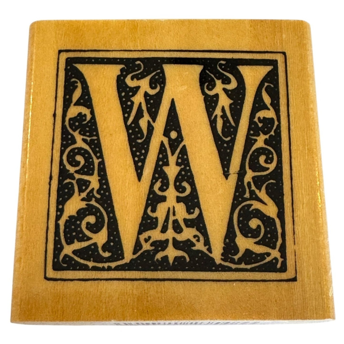 Anitas Rubber Stamp Decorative Letter W Initial Card Making Craft Square Ornate