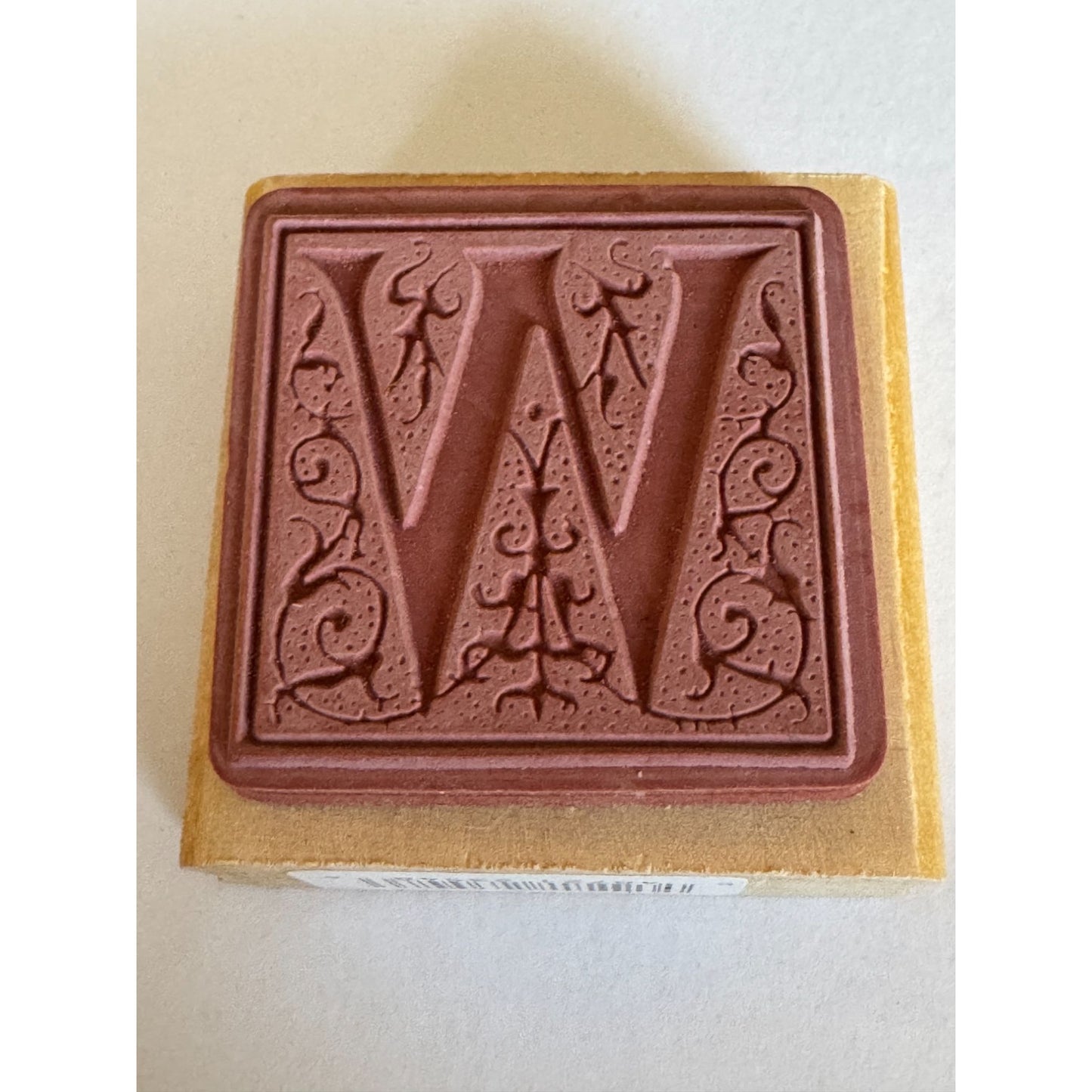 Anitas Rubber Stamp Decorative Letter W Initial Card Making Craft Square Ornate