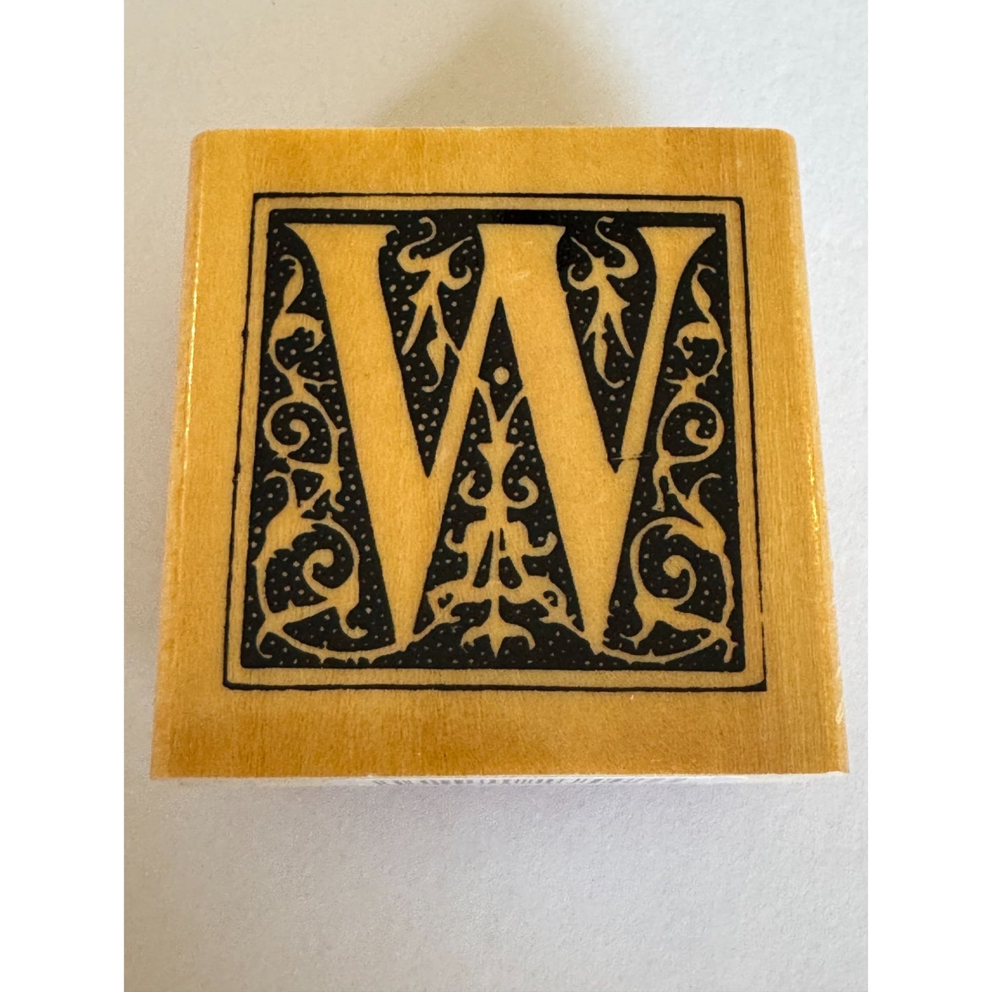 Anitas Rubber Stamp Decorative Letter W Initial Card Making Craft Square Ornate