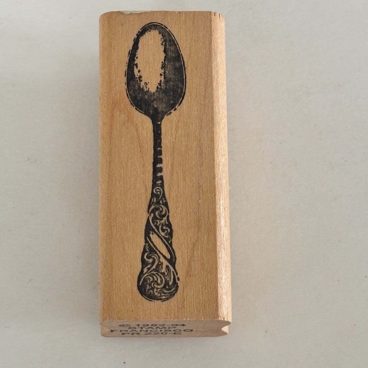 Stamp Francisco Rubber Stamp Ornate Spoon Antique Silverware Menu Place Setting Recipe Cardmaking