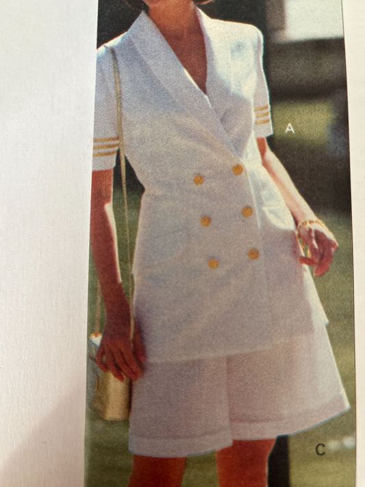 Butterick Sewing Pattern 6647 Top Shorts Pants Suit Nautical 6 8 10 Easy 90s UC
