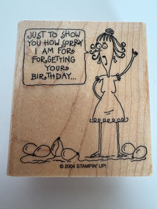 Stampin Up Rubber Stamp Belated Birthday Card Making Funny Deflated Balloons