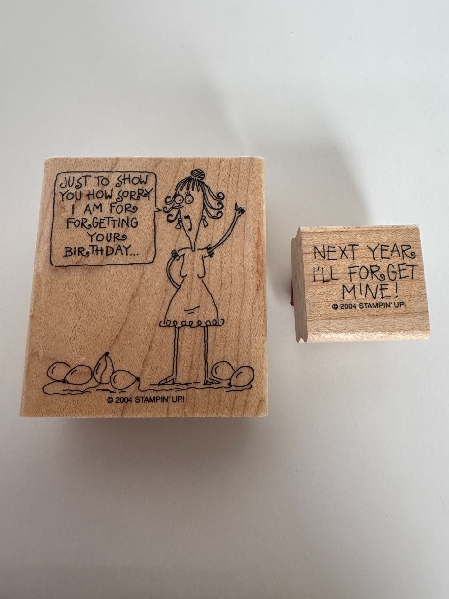 Stampin Up Rubber Stamp Belated Birthday Card Making Funny Deflated Balloons