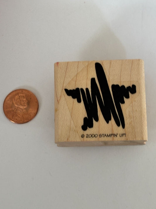 Stampin Up Rubber Stamp Scribble Star Abstract Card Making Craft Wood Mounted