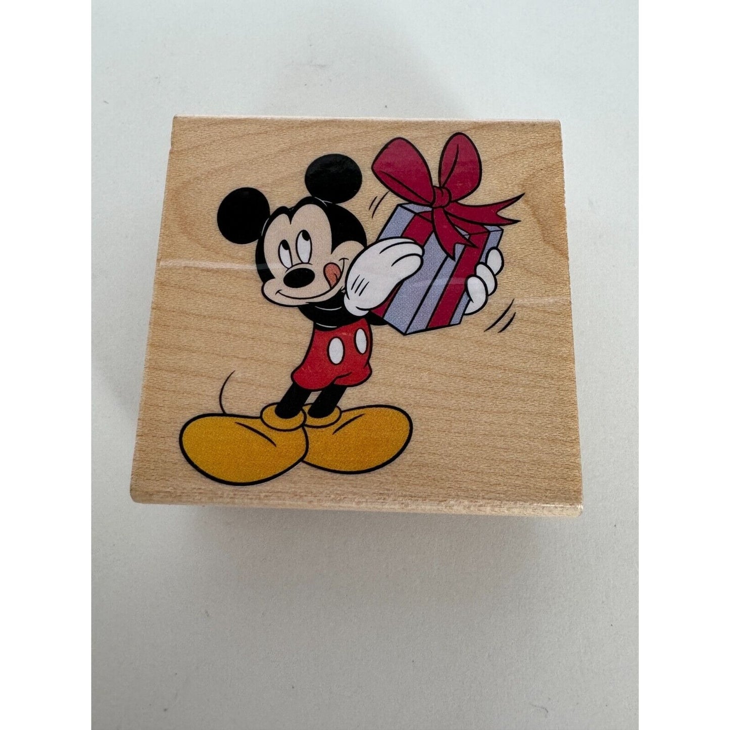All Night Media Rubber Stamp Curious Mickey Mouse Disney Gift Box Guess Present