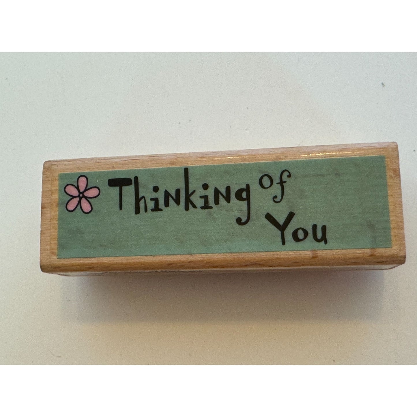 Thinking Of You Wooden Rubber Stamp by KPM Flower Card Making Words Sentiment