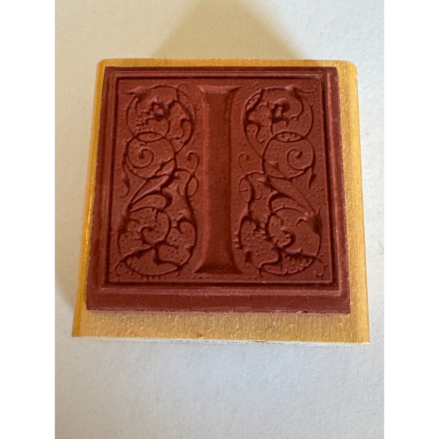 Anitas Rubber Stamp Decorative Letter I Initial Card Making Craft Square Ornate